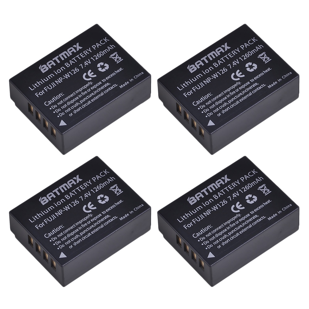 แบตเตอรี่กล้องแอคชั่น 4pcs 1260mah Np W126 Np W126 Np W126s W126s