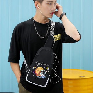 Astronaut Anime Co-braced Bag กระเป๋าสะพายข้างสำหรับผู้ชายสไตล์เกาหลีลำลองแฟชั่นกีฬายอดนิยม