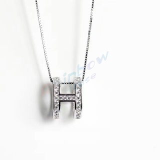 Rainbow สร้อยคอ จี้รูปตัวอักษร H เครื่องประดับสําหรับผู้หญิง H necklace