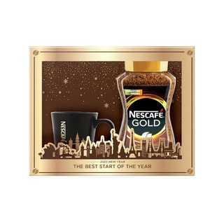 NESCAFE GOLD COFFEE 200 g GIFT SET 2021 กาแฟสำเร็จรูปชนิดฟรีซดราย กิ๊ฟเซ็ท 200 กรัม + แถมฟรี! แก้ว Nescafe Mug 1 แก้ว