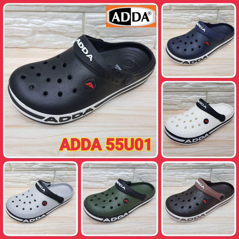 ADDA 55U01 รองเท้าหัวโต ไซส์ 7-11 สีดำ สีขาว สีกรม สีเทา สีเขียว สีน้ำตาล (ยซ)