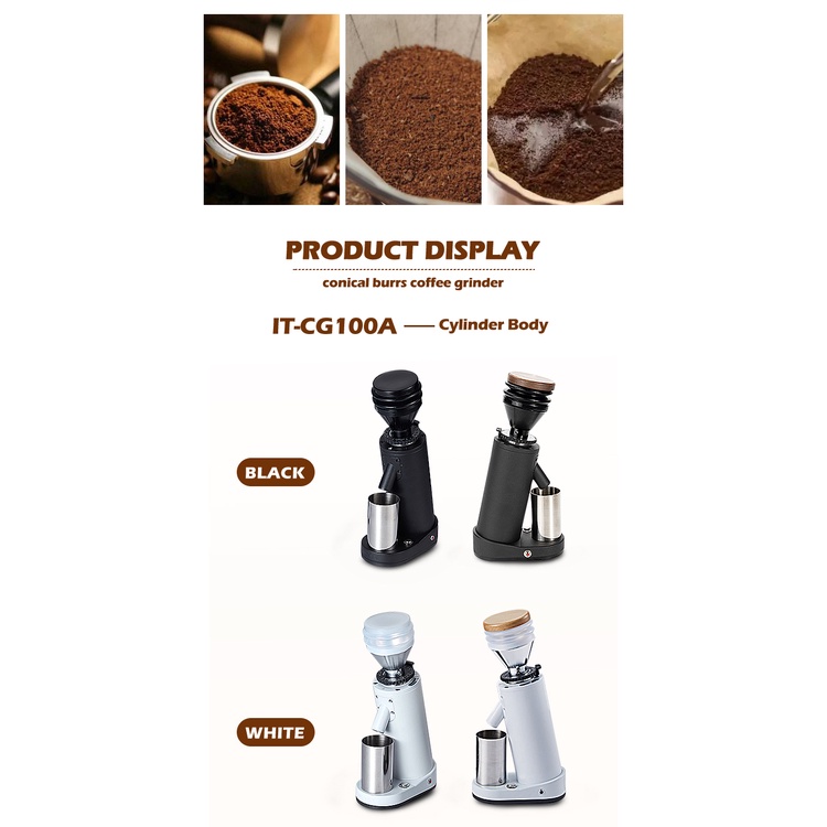 เครื่องบดกาแฟITO Electric Coffee Grinder 40MM Titanium Burr Metal Bean ...