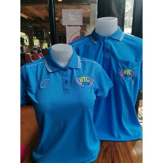 เสื้อโปโลLTC long term care​ เสื้อ​cg​สีฟ้า​ซักง่าย​แห้งเร็ว