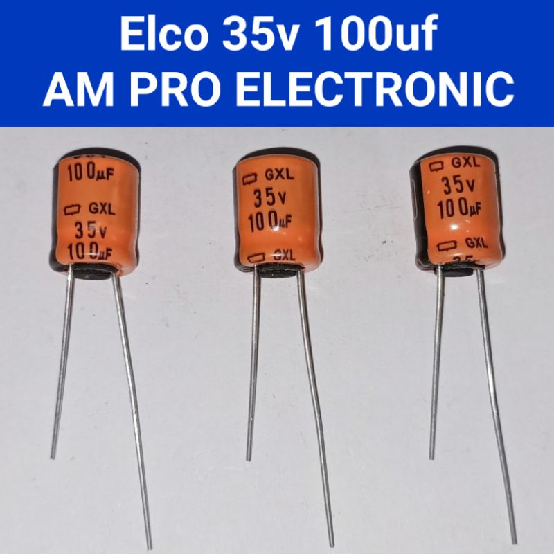 Elco 35v 100uf Elko 100uf 35v สีส้มดั้งเดิม