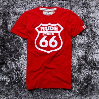 rudedog เสื้อคอกลม  ชาย รุ่น rude66 สีแดง