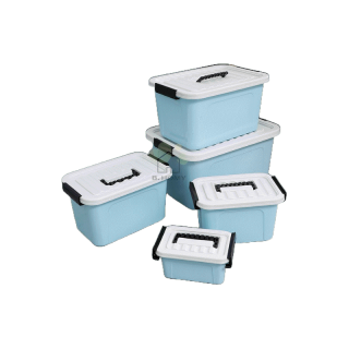 กล่องเก็บของ เอนกประสงค์ ล็อคได้ มี5ขนาด 3สี กล่องพลาสติก กล่องหูหิ้ว กล่องใส่ของ กล่องพลาสติกพร้อมฝาปิด B.HOMY