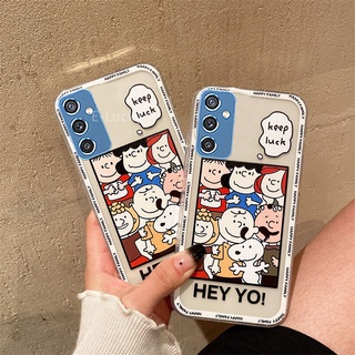 เคสโทรศัพท์ Samsung Galaxy M52 M32 A03S A02S A22 A32 A52S A52 A72 4G 5G 2021 Tiktok Ins Cartoon เคส Samsung M52 5G Cute Dogs Family Clear White Frame Shockproof Cases