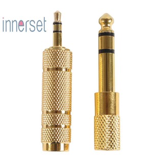 [innerset]Gold 3.5mm to 6.5mm Female to Male Stereo Headphone Jack Audio Adapter Kit,Holyfly