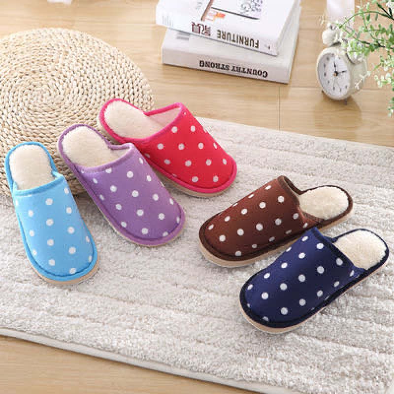รองเท้าใส่ในบ้านลายจุด กันลื่น slipper สลิปเปอร์พร้อมส่ง (เท้าอวบเพิ่ม1ไซส์)