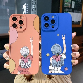 เคสโทรศัพท์มือถือ ขอบสี่เหลี่ยม ลายผู้หญิงสวย สําหรับ Xiaomi Redmi Note 11 Pro 5G 11S 10 Pro 4G 10S Redmi 10C 9C A2 A1