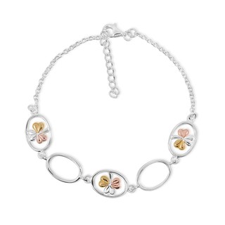 MachuSilver สร้อยข้อมือเงินแท้ 925 Sterling Silver ใบต้นแชมร็อก (Shamrock) 3 กษัตริย์ พร้อมถุงกำมะหยี่