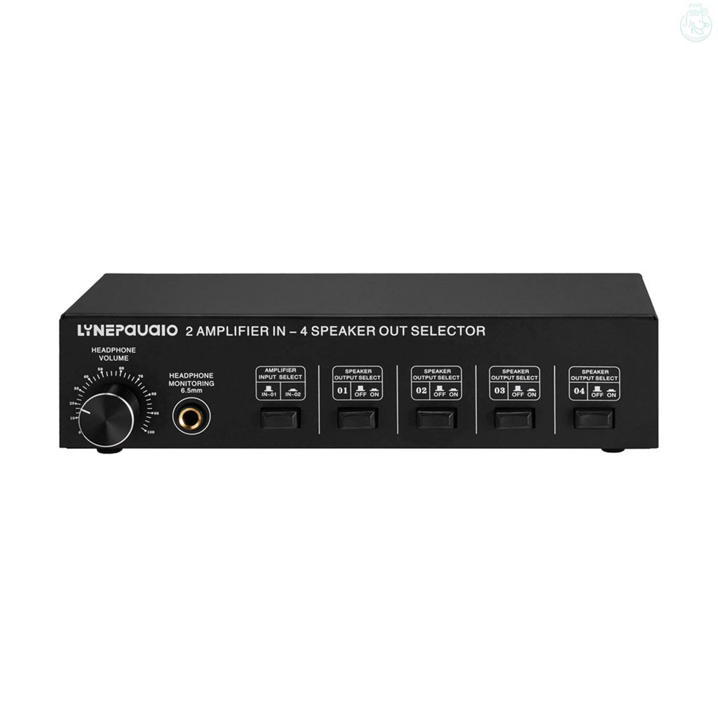 Selettore Altoparlanti LINEPAUDIO 2 Ingressi E 4 Uscite – Con Controllo Volume E Jack 6,5 Mm, Potenza Fino A 300W Per Canale - 3