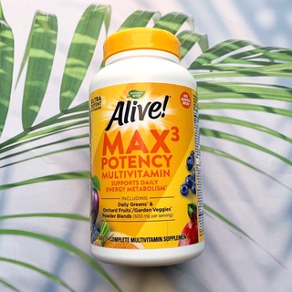 วิตามินรวม Alive Max3 Potency Multivitamin 180 Tablets (Natures Way®)