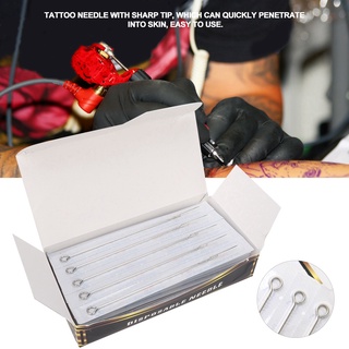 คลังสินค้าใส 50Pcs Disposable Tattoo Needles Sterilized Stainless Steel Supply