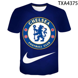 เสื้อยืดลําลอง แขนสั้น พิมพ์ลาย Chelsea Hardcore fan 3 มิติ สไตล์สตรีท เลือกลายได้ แฟชั่นสําหรับผู้ชาย และผู้หญิง ไซซ์ XS-3XL