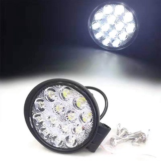 สปอร์ตไลท์กลมแสงสีขาว12V-24V 14LED 42W (มอเตอร์ไซค์และรถยนต์)