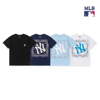 ❤❀ [พร้อมส่ง] ❤ ใหม่ เสื้อยืดแขนสั้น ผ้าฝ้าย ปักลาย MLB NY แฟชั่นคู่รัก สําหรับชาย และหญิง