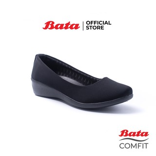 ราคา*Best Seller* Bata Comfit บาจา คอมฟิต รองเท้าเพื่อสุขภาพ รองเท้าคัทชู พื้นนิ่ม สูง 1 นิ้ว สำหรับผู้หญิง รุ่น Fanny สีดำ 6516571