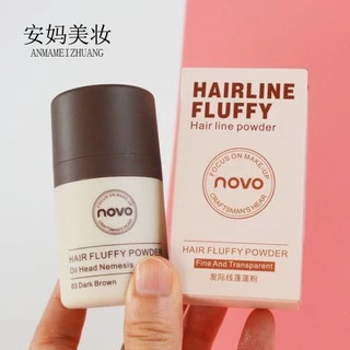 111 (ใหม่/แท้) สีตามฝา novo hair line powder ปิดผมบาง ที่ปิดเหม่ง ผงแป้งเพิ่มโวลุ่ม จัดเเต่งทรงผม 8.5g