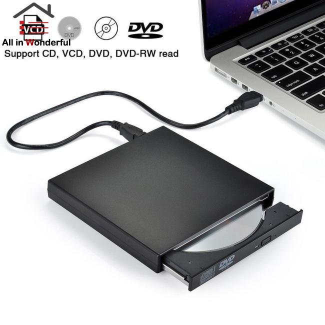 USB 2.0 เครื่องไรท์แผ่น DVD / CD-RW ภายนอก แบบพกพา