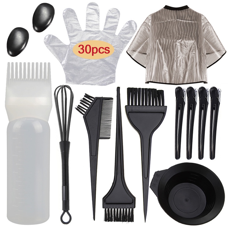 Monja ชุดแปรงหวีสําหรับย้อมสีผม 14 ชิ้น/ชุด hair coloring dyeing styling cap clip brush tools set