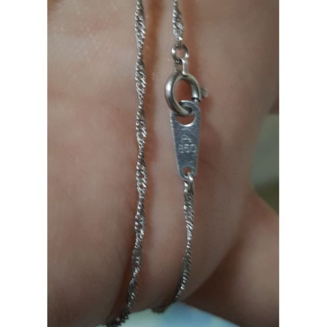 สร้อยคอทองคำขาว (Platinumchain Pt850) 16"