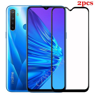 2PCS กระจก OPPO Realme 5 Pro Tempered Glass Full Cover Glue Glass Screen Protector กระจกครอบเต็ม ป้องกันหน้าจอ ฟิล์ม