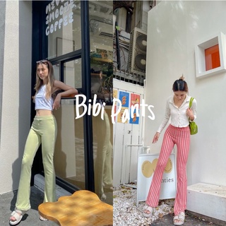 TUNVVA - BIBI PANTS กางเกงผ้า terry เอวปกติ-เอวต่ำ ขาบานปลาย