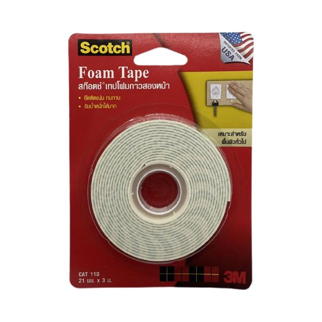 Scotch Foam Tape 3M CAT 110 เทปโฟมกาวสองหน้า ขนาด 21 มม.