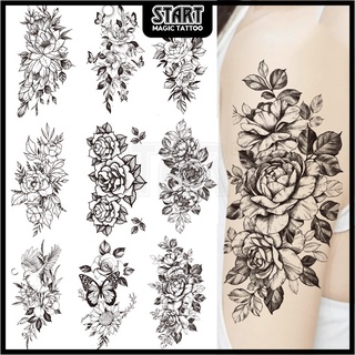 【Start Magic Tattoo】สติกเกอร์รอยสักชั่วคราว 280 210 มม. × 115 มม. กันน้ํา ติดทนนาน 2 สัปดาห์ 15 วัน