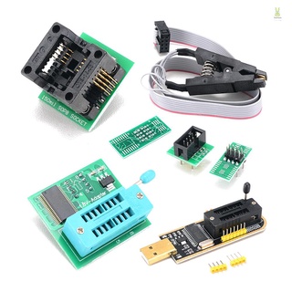 Flt ชุดโปรแกรมเมอร์ USB พร้อมคลิป SOP8 EEPROM Burner BIOS Flasher SPI Flash Programmer Kit พร้อมอะแดปเตอร์ 1.8V และซ็อกเก็ต SOP8 150mil สําหรับ 24/25 Series