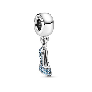 (พร้อมส่ง)*New*Pandora Disney Cinderella shoe silver dangle with fancy light blue cubic zirconia