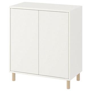 IKEA พร้อมส่ง ตู้บานเปิด ตู้เก็บของมินิมอล ชุดตู้พร้อมขาตู้ EKET เอียคเกท 70x35x80 ซม.EKET ขาวไม้ ของแท้ ส่งไว