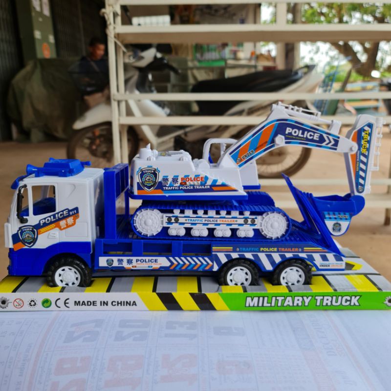 รถบรรทุกก่อสร้าง ของเล่นรถบรรทุกทหาร ของเล่นรถบรรทุก รถแมคโคร คละแบบ คละสี - รูปที่ 3