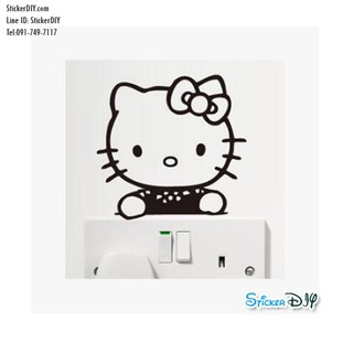 Vinyl wall sticker สติ๊กเกอร์ติดผนังสวิตช์ไฟ HELLO KITTY (กว้าง9cm.xสูง8.7cm.)