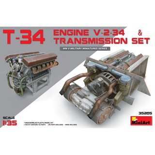 MiniArt 1/35 MI35205 T-34 ENGINE V-2-34 &amp; TRANSMISSION