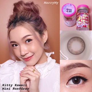 mini Run Gray (1)(2) มินิ สีเทา เทา ตาหวาน Kitty Kawaii Bigeyes คอนแทคเลนส์ ค่าอมน้ำสูง สายตาสั้น ค่าสายตา แฟชั่น