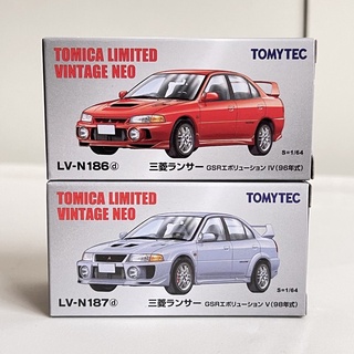 TOMICA TOMYTEC MITSUBISHI LANCER EVOLUTION LVN186 LVN187 EVO4 EVO5 สีใหม่ โทมิก้า โทมี่ รถเหล็ก รถของเล่น