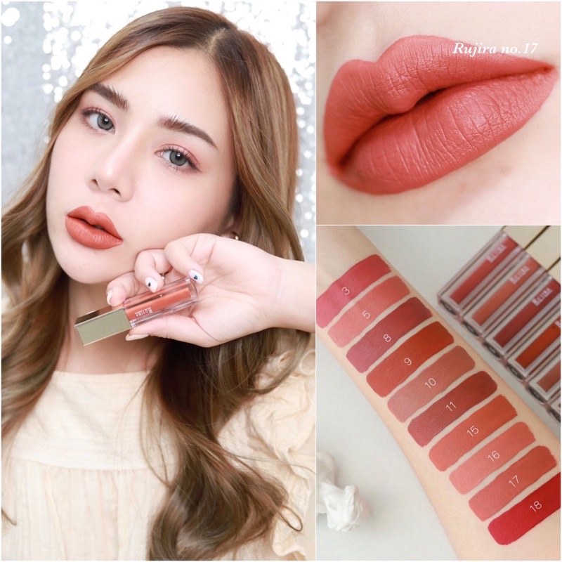 ลดอีก10% เมื่อสั่งซื้อ 300.- ลิปแมทรุจิรา 2021 ลิป Rujira ลิปสติก ลิปแมท ลิปแมทติดทน ออแกนิคสุดๆ 10 