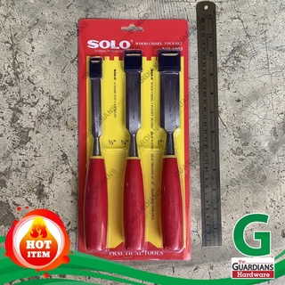 (แพค3ตัว) สิ่วช่างไม้ด้ามพลาสติก โซโล SOLO (ของแท้100%) NO.6003 (Wood Chisel 3PCS/set) มี 3ขนาด 1/2นิ้ว, 3/4นิ้ว, 1นิ้ว