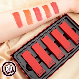 Set ลิปสติก LCHEAR RED เครื่องสำอางสำหรับริมฝีปากโทนสีแดง