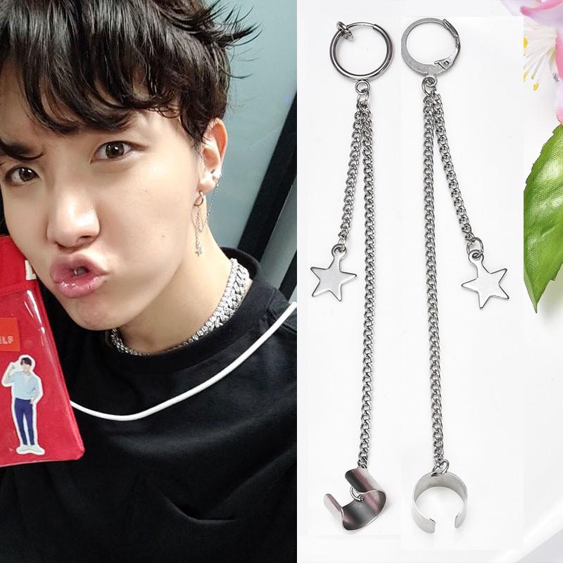 ต่างหูคลิป ลายดาว แฟชั่นสไตล์ แบบBTS J-HOPE JUNGKOOK