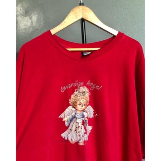 printเสื้อยืดแฟชั่นพิมพ์ลายเสื้อยืดมือสอง Vtg 90’s Disney Guardian Angel -S-4XL