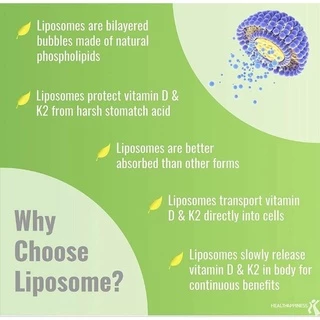 ✨️พร้อมส่ง✨️Liposomal Vitamin D3 K2 MK7, 365 Softgels