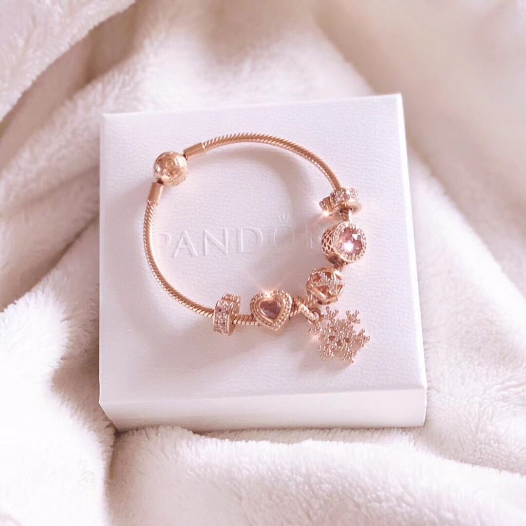 Pandora charms bracelet PANDORA Frozen Blue Crystal Snowflake Set Ladies Bracelet 925 Silver