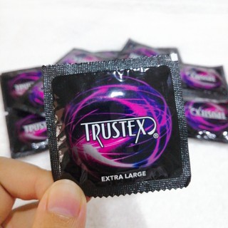 Extra Large 58 mm Lubricated latex Condoms 5, 10 or 20 pieces (Trustex®) ถุงยางอนามัยขนาดใหญ่พิเศษ ชนิดบาง ทนทาน XL