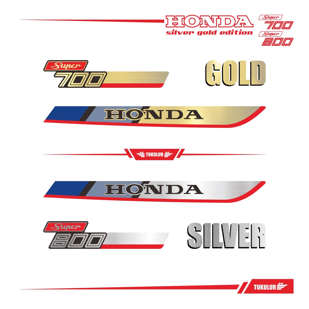 HONDA C700 C800 SUPERCUP STD SILVER GOLD EDITION STRIPPING สติ๊กเกอร์