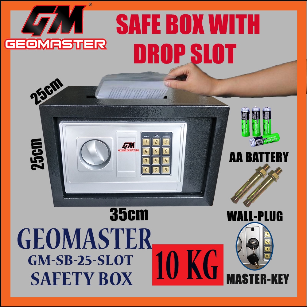 GM-25 SAFE BOX WITH DROP SLOT / กล่องนิรภัยพร้อมสล็อตฝาก