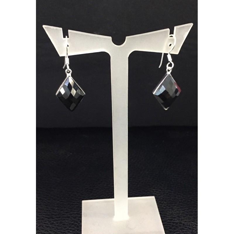 ต่างหูนิลแท้ ต่างหูเงินแท้ 92.5% นิลแท้กาญจนบุรี (RQ06)