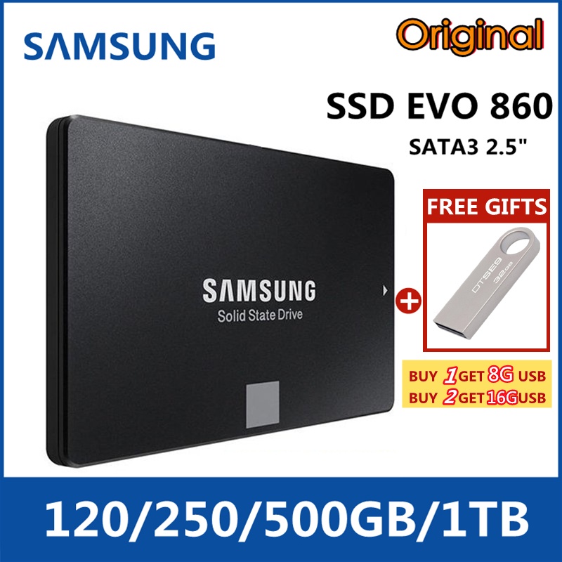 Original Samsung SSD 860 Evo 120G/250G/500G/1TBsolid state drive 2.5 inch SATA 3.0